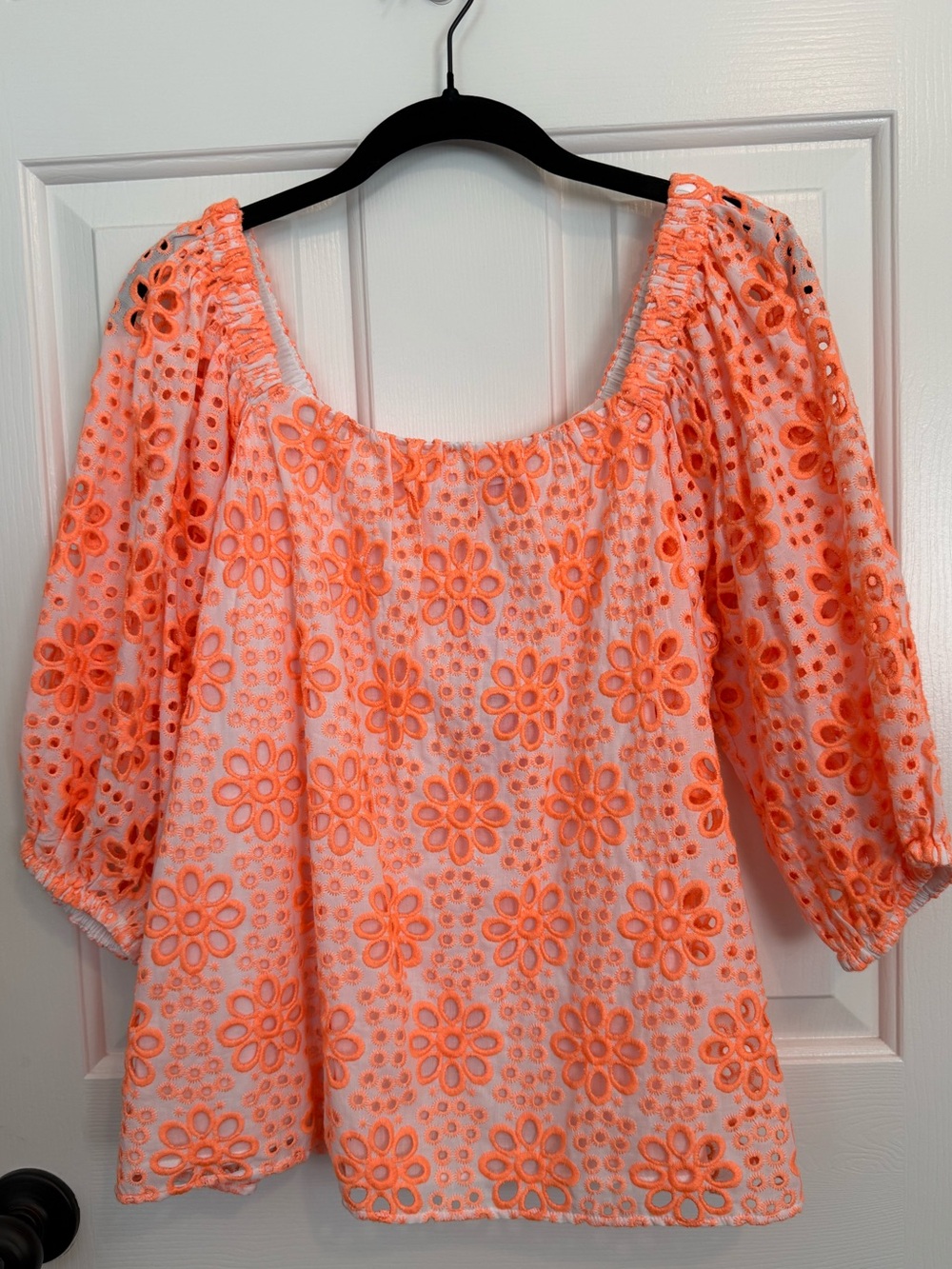 Lilly Pulitzer Kerrigan Top in Cantaloupe Funflower Eyelet